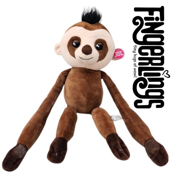 NEW Fingerlings Hugs SLOTH MONKEY Kingsley Interactive PlushToy WowWee Stuffed A - Picture 1 of 13